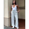 thumbnail image 5 of Women's Grey Wide‑Leg Joggers – Elastic Drawstring Waist, Y2K Sports & Casual Streetwear Pants, 5 of 12