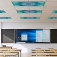 thumbnail image 4 of Fluorescent Light Covers for Ceiling Lights Classroom, Teal Blue Bohemian Magnetic Ceiling Light Cover Filter for School,Office, 2X4 FT, Pack of 3, Retro Man-dala Pattern White, 4 of 9