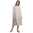 thumbnail image 2 of Moomaya Cotton Sleepwear For Ladies Printed Round Neck Button Placket Nightdress, 2 of 6