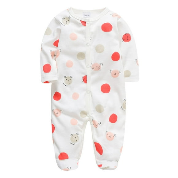 Pisexur Baby Boys Girls Rompers Long Sleeve Round Neck One Piece Toddler Romper Cotton Baby Girl Newborn Clothes Unisex Infant Clothes Jumpsuits 0-12 Months