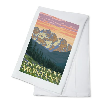 Montana - Last Best Place - Spring Flowers - Lantern Press Artwork (100% Cotton Kitchen (The Best Place For Afternoon Tea In London)