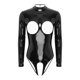 thumbnail image 3 of Lencería Sexy de látex para mujer, mono sin entrepierna con copa abierta, traje de gato de charol con cremallera en la espalda y abertura en el pecho, 3 of 5