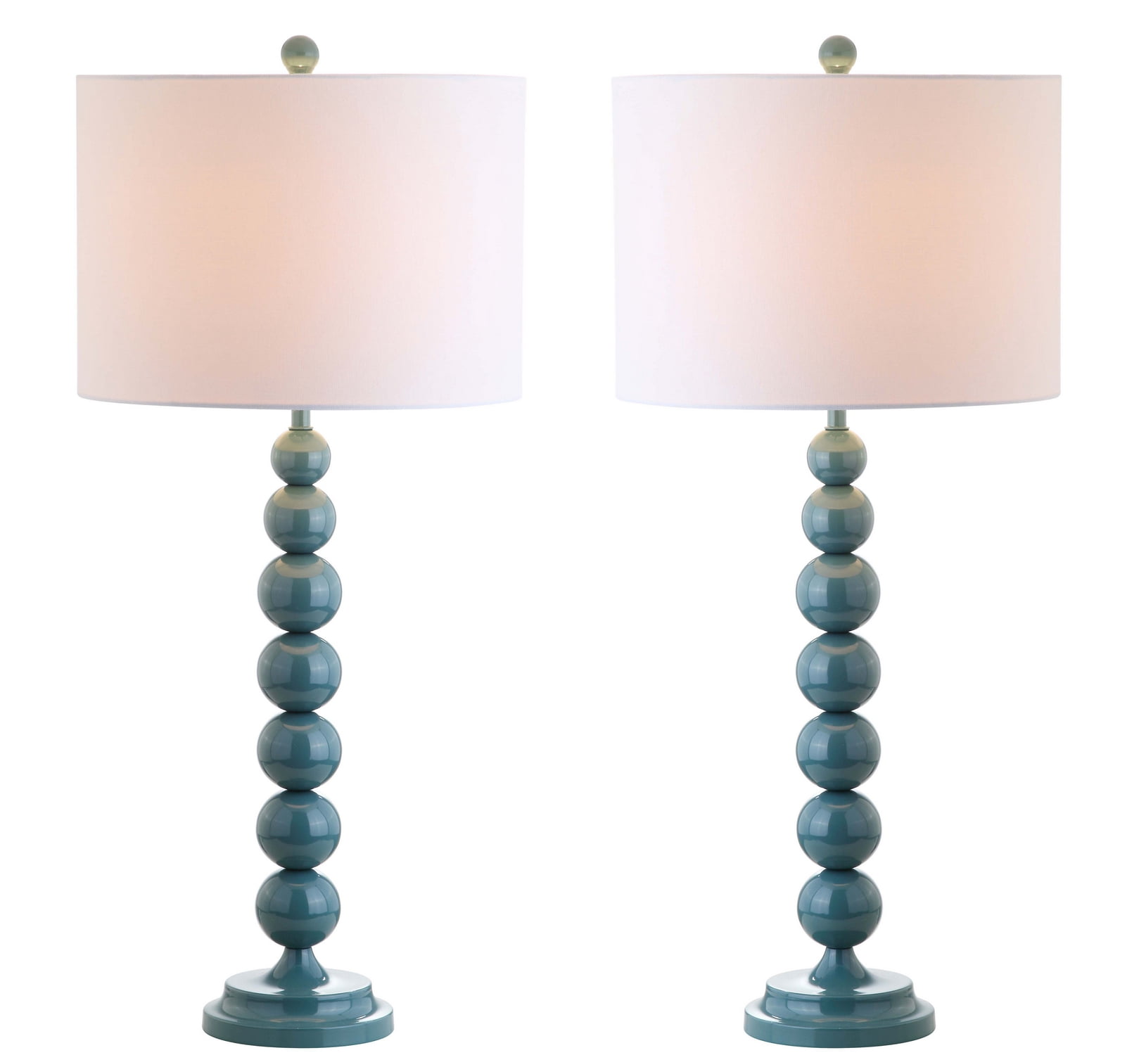 Safavieh Jenna 32" Contemporary Iron Table Lamp with Off-White Cotton Shade Count of 2