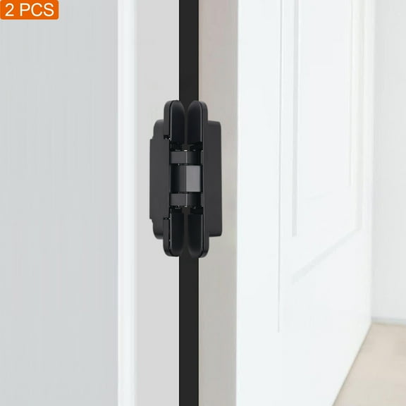 2-Pack 6’’ Black Concealed Cabinet Hinges 3D Adjustable Zinc Alloy Hinges