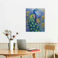 thumbnail image 3 of ONETECH Peacock Canvas Wall Art Peacock Picture Wall Decor Purple Peacock Prints Framed Modern Artwork for Home Living Room Bedroom Bathroom, 3 of 5