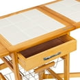 thumbnail image 3 of Carro de cocina plegable de 4 niveles con ruedas cajón estantes y mesa de mostrador Zimtown Color multicolor, 3 of 5