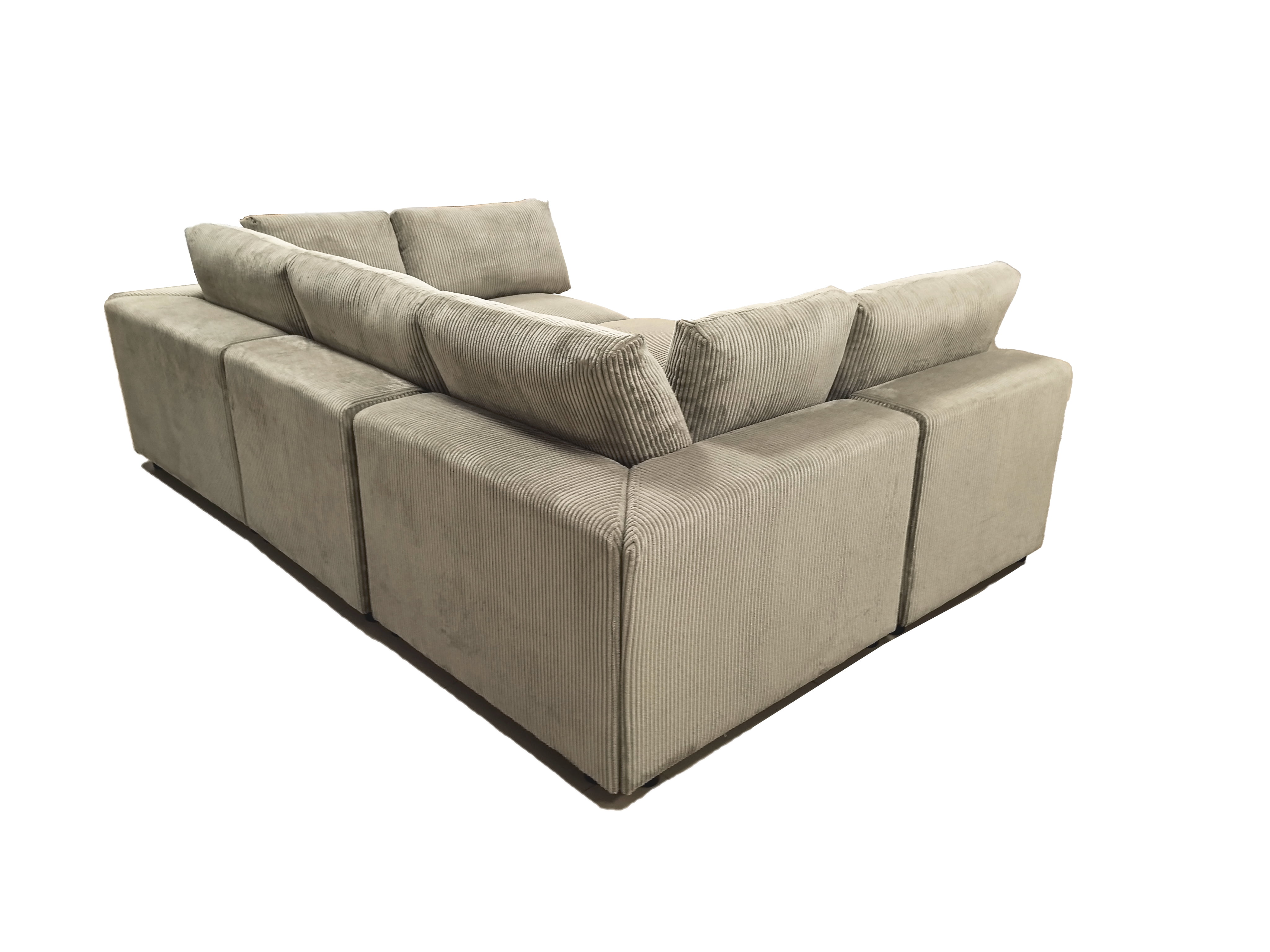 Howcool Cloud Couch Modular Sectional Sofa 6 Seat 122" L Shaped Reversible Convertible Couch, Corduroy Thick Cushion with Movable Ottomans, Washable Removable Cover for Living Room,Camel