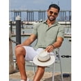 thumbnail image 4 of COOFANDY Mens Beach Shirs Untucked Shirts Short Sleeve Button Up Casual Dress Shirts, 4 of 5