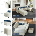 thumbnail image 2 of LLappuil 168" Modular Sectional Sofa, 5 Seat Modular Sectional Sofa with Storage, 25.6“ Seat Deep Corner Sofa White, 2 of 8