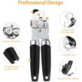 thumbnail image 2 of Manual Can Opener, Food-Safe Stainless Steel, Smooth Edge, Bottle Opener with Non-Slip Handle and Ergonomic Rotation Knob for Elderly (Black), 2 of 5