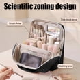 thumbnail image 6 of Standing Makeup Bag, Large Capacity Travel Cosmetic Organizer with Divided Compartments, Handheld Storage Case for Brushes Toiletries Beauty Essentials, Vanity Countertop and Trip Use, Black, 6 of 6