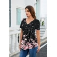 thumbnail image 4 of Zeagoo Women's Boho T-Shirts V-Neck Loose Basic Tee Button Comfy Shirts Casual Daily Wear, 4 of 8