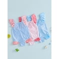 thumbnail image 3 of BemeyourBBs Cute Toddler Baby Girl Striped One Piece Swimsuit Infant Girl Bathing Suit Ruffle Flying Sleeve Square Neck Back Bow Swimwear Summer Pool Beachwear, 3 of 9