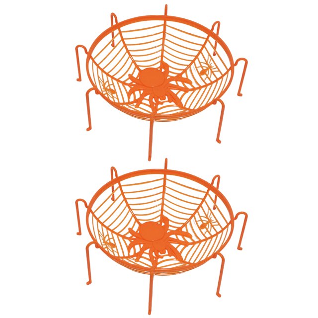 LCXmlly Candy Plate Spider Web Candy Baskets Fruit Plates Large Capacity Bright Color Not Easily Deformed Party Plates (2Pcs)