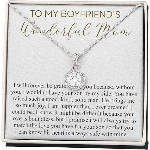 Eternal hope Personalized Necklace Gift For Boyfriend's Mom Christmas Day Gift For Boyfriend’s Mom Present Mother's Day Gift, Boyfriends Mom Birthday Gift with Message card