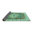 thumbnail image 2 of Ahgly Company Indoor Rectangle Oriental Turquoise Blue Modern Area Rugs, 2' x 5', 2 of 4
