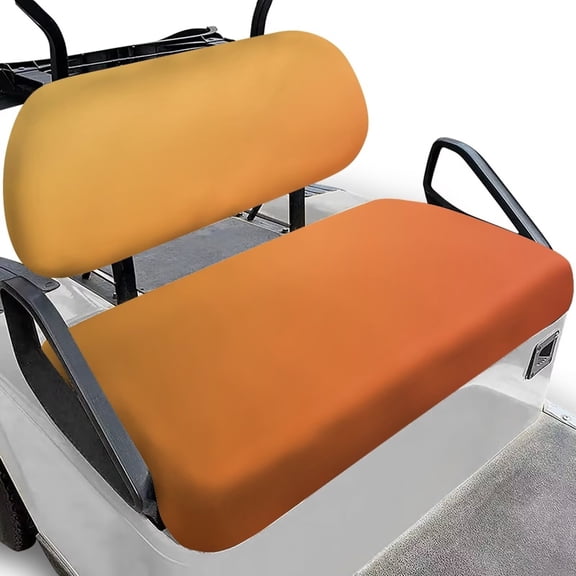 Aplkyhs Gradient Light Orange Print Golf Cart Seat Covers seat Bottom & Backrest Cushion Golf Cart Seat Towel Blanket for 2-Person Seats Club Car Gift for Friend for All Weather Conditions