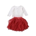 thumbnail image 6 of Kiapeise Toddler Girls Lace Long Sleeve T-Shirt + Tutu Skirt Princess Dress, 6 of 9