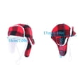 thumbnail image 2 of Winter Adjustable Checked Hat Ear Warmers For Small Dogs Puppies Cold Weather Travel Home Use, 2 of 5