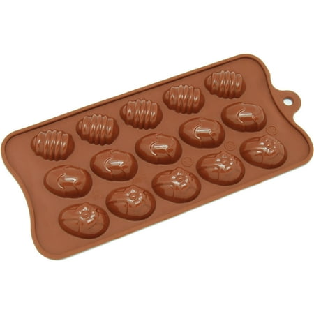 Egg Candy Mold - Freshware 15-Cavity Easter Egg Silicone Mold for Chocolate, Candy and Gummy, CB-605BR