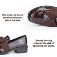 thumbnail image 3 of BERANMEY Women's Slip-On Loafers Comfortable Patent Leather Wedge Heel Dress Shoes with Bow Detail Wide Width Sneakers for Office and Business, 3 of 8