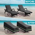 thumbnail image 2 of HEJULIK 2Pcs Garden Lounger Dust Cover Patio Chair Cover,420D Heavy Duty Outdoor Lounger Cover Waterproof Patio Furniture Cover, 2 of 7