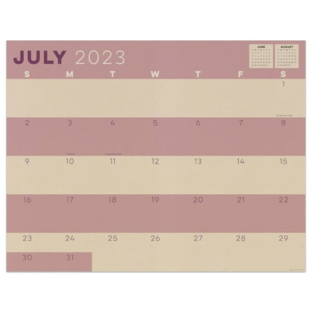 UPC: 0619344377336 | July 2023 – June 2024 Kraft Medium Desk Pad Monthly Blotter Calendar