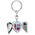thumbnail image 1 of Soy de Samoa Llavero de alas de ángel en forma de corazón, 1 of 3