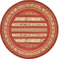 thumbnail image 1 of Unique Loom Fars Collection Tapis Rond Décontracté Moderne Tribal, 12 Pieds 2 Pouces, Rouille Rouge/beige, 1 of 2