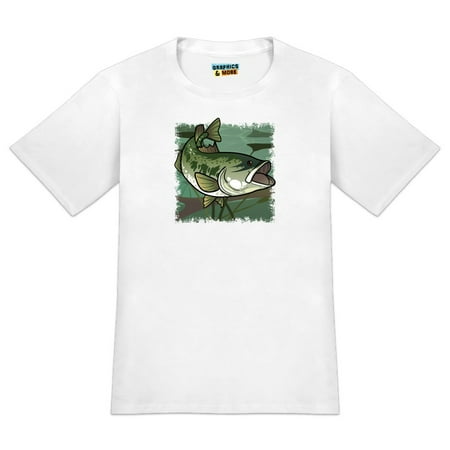 Bass Fish Swimming in River Men's Novelty T-Shirt