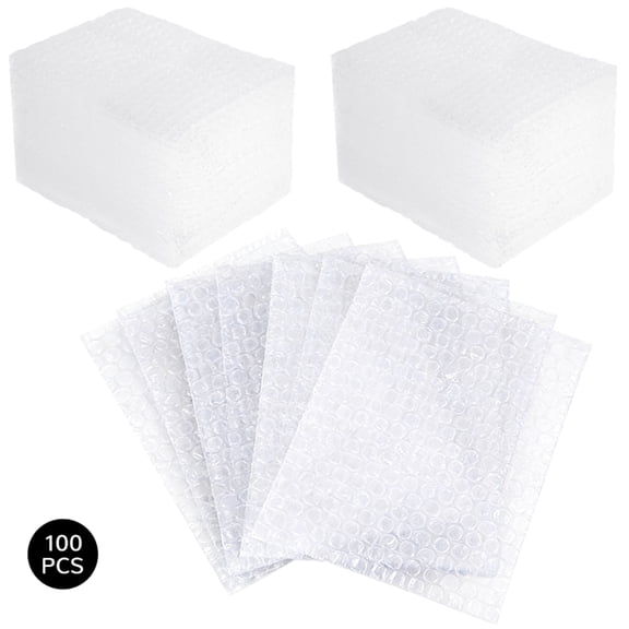 100Pack 6x8 Inch Bubble Out Bags Bubble Pouches Wrap Cushioning Packaging Bags, Double-Side Premium Small Bubble Out Pouch for Moving, Shipping, and Storage