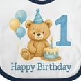 thumbnail image 4 of Inktastic 1st Birthday Bear with Cake and Balloons Boys or Girls Baby Bib, 4 of 4
