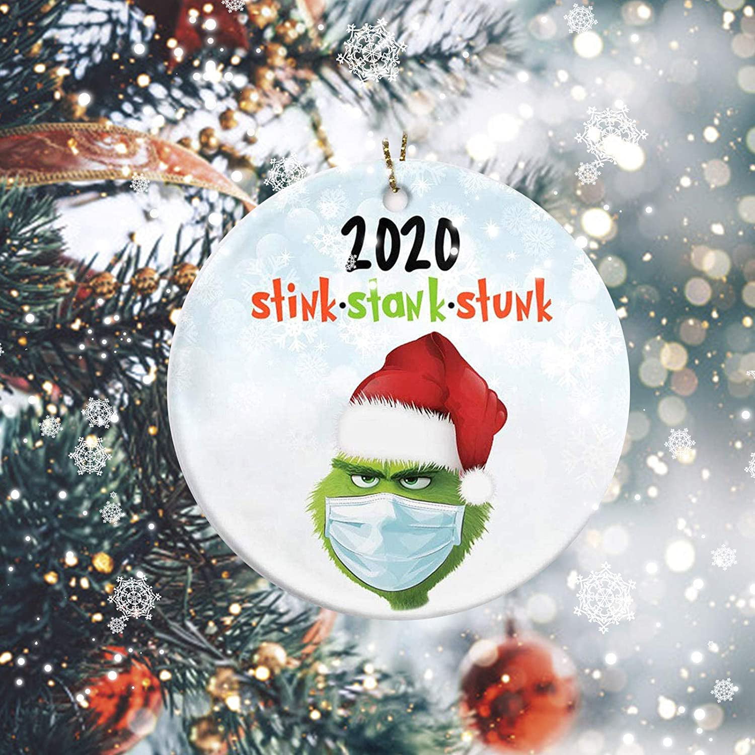 Double Sized Christmas Decorations with Nice Package Grinch Ornaments 2020 Stink Stank Stunk Ornamen for Christmas Tree