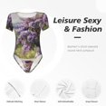 thumbnail image 4 of Kdxio Lilacs Teapot Scenic Painting for Women's Short-Sleeved Onesie Stylish Round Neck Pajamas Bodysuit Jumpsuit Nightwear-X-Large, 4 of 7