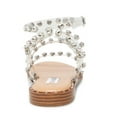 thumbnail image 6 of Steve Madden Travel Clear Fashion Rhinestone Leather Embellished Flat Sandals (Clear Rhinestone, 6.5), 6 of 9