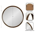 thumbnail image 2 of Kate and Laurel Prema Soft Round Circle Modern Wall Mirror, Walnut Brown, 28, Framed Round Circular Mango Wood Mirror for Minimal Home Decor, 2 of 9