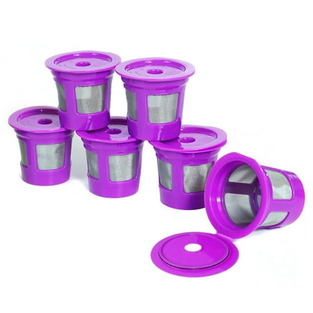 Perfect Pod Cafe Save Reusable K Cup Pod Coffee Filters - Refillable Coffee Pod Capsules with Built-in, Integrated Mesh Strainer for Use with Keurig & Select Single Cup Coffee Makers, 6-Pack