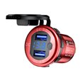 thumbnail image 4 of Enchufe Cargador Coche Cgtredaw USB Doble Voltímetro Digital QC 3 0 rojo, 4 of 8