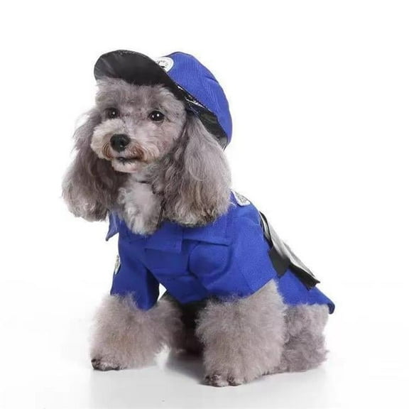 Pawlice Pawtrol Police Pet Dog Costume Uniform, Blue - Large