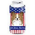 thumbnail image 2 of Caroline's Treasures BB2178TBC American Flag and Papillon Tall Boy Hugger, Tall Boy, multicolor, 2 of 2