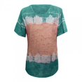thumbnail image 2 of Jophufed Womens Summer Tops 2022 Plus Size Color Block Short Sleeve Shirts Round Neck Tie Dye T-Shirt Oversized Casual Blouses Beach Party, 2 of 4