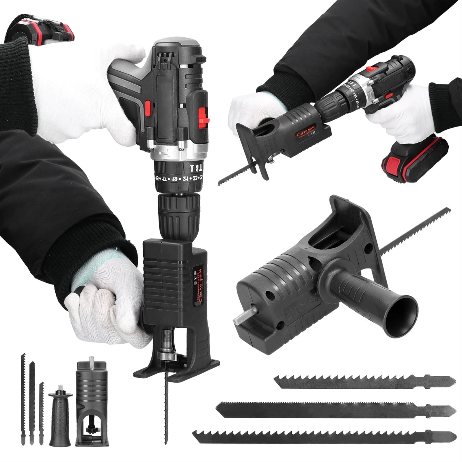 Electric Drill Modified To Electric Saws Accessory Modification Tool Electric Reciprocating Saws Drill to Jig Saws with Sawblade ,High Strength Body