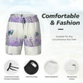thumbnail image 5 of Haiem Lavender and Butterfly Mens Swim Trunks with Compression Liner 2 in 1 Swimming Shorts Stretch Swimwear Quick Dry,Board Shorts-Medium, 5 of 9