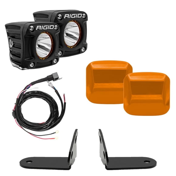 Rigid Lighting Driving/Fog Light 41673 Driving/Fog Light; Revolve; LED Bulb; Amber Bulb; 4 Inch Square; 28 Watt Bulb; 2 Amp Draw At 14 Volt; Spot Beam; 3060 Lumens; Clear Lens; Black Housing