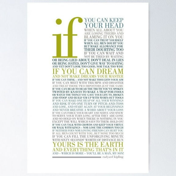 If by Rudyard Kipling (Multi-coloured) UNFRAMED Poster, 8x12