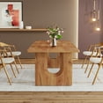 thumbnail image 2 of Tribesigns Modern Dining Table for 6 to 8 People, 71" Large Kitchen Dining Table with Wood Pedestal Base, Rectangular Long Dinner Table for Kitchen, Dining Room, Living Room, Rustic Brown, 2 of 7