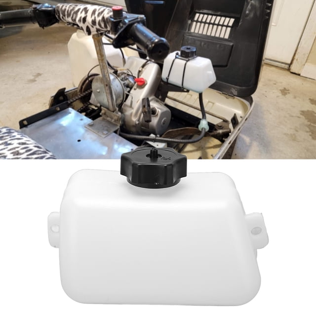 TANQUE DE GASOLINA DE SCOOTER, PLÁSTICO+TANQUE DE COMBUSTABLE DE GOMA RESTENTE AL ALMACTO 1L Capacidad 14x10x10.5cm para 43cc 47cc 49cc 2 Tiempos Mini Moto Atv