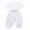 White, variant on Franhais Infant Baby One Piece Romper Solid Color Short Sleeve Elastic Waist Long Pants Jumpsuit
