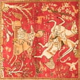thumbnail image 1 of Ahgly Company Indoor Square Animal Orange Traditional Area Rugs, 3' Square, 1 of 1