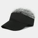 thumbnail image 2 of Peluca de cabello humano Prolriy con visera ajustable y peluca, gorra de béisbol de moda para hombres y mujeres, visera para el cabello, sombreros de peluca para hombres, gris, 2 of 4